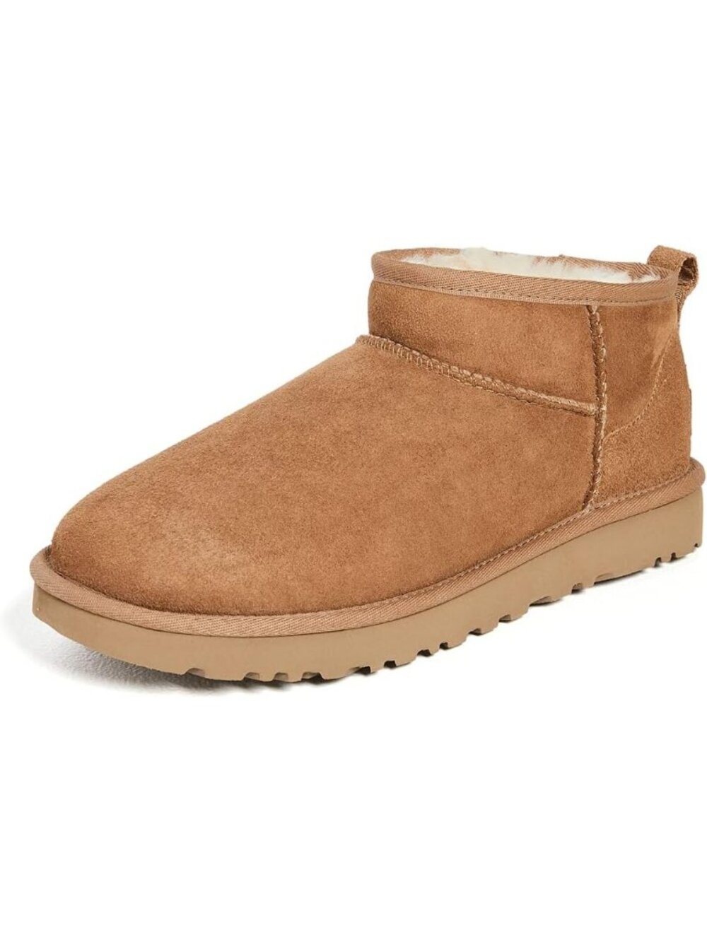 Ugg Women's Chestnut Round Toe Imported Classic Ultra Mini SOLID Ankle Boots